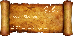 Fodor Oberon névjegykártya